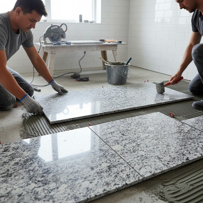 Cement Countertop Installation