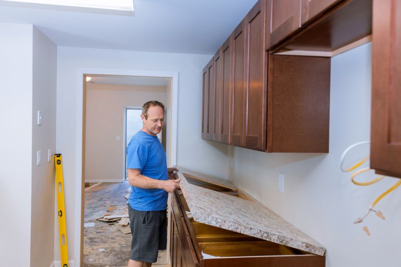 Cement Countertop Installation detail